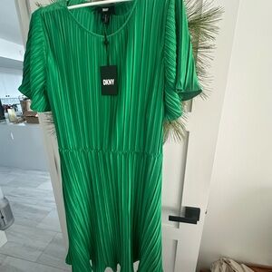 DKNY Vibrant Green Midi Dress